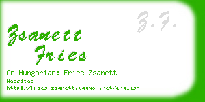 zsanett fries business card